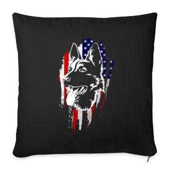 Berger allemand patriotique - Housse de coussin décorative 45 x 45 cm - noir - Devant