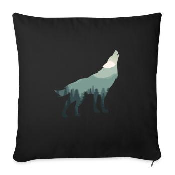 Environmental protection climate protection nature protection earth wolf - Sofa pillowcase 17,3'' x 17,3'' (45 x 45 cm) - black - Front