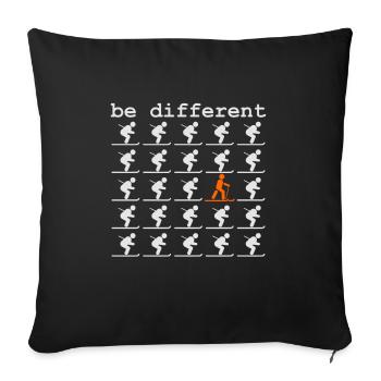 Touring Skis Telemark Ski Touring Free Heel Ski - Sofa pillowcase 17,3'' x 17,3'' (45 x 45 cm) - black - Front