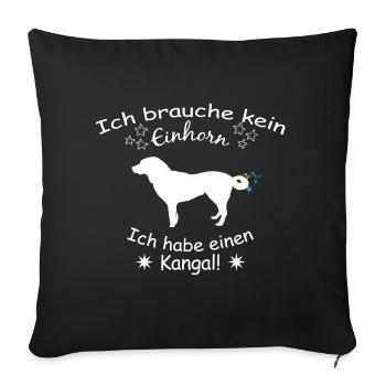 Kangal Tshirt - Kangal Hund Shirt - Sofakissenbezug 45 x 45 cm - Schwarz - Vorne