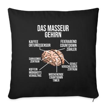 Masseur Gehirn Massage Physiotherapeut - Sofakissenbezug 45 x 45 cm - Schwarz - Vorne