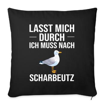 Scharbeutz Ostsee Urlaub - Sofakissenbezug 45 x 45 cm - Schwarz - Vorne