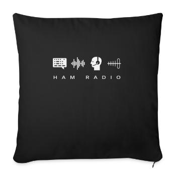 HAM Radio Ham Radio Amateur Radio Cadeau Cadeau - Housse de coussin décorative 45 x 45 cm - noir - Devant