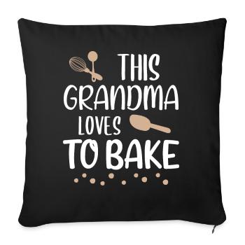Grand-mère de cuisson disant cadeau de boulangerie boulanger - Housse de coussin décorative 45 x 45 cm - noir - Devant
