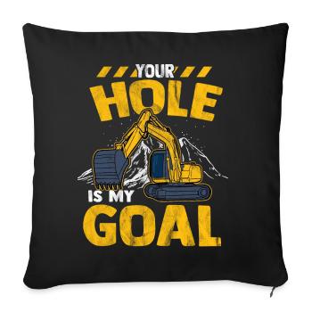 Excavator - Sofa pillowcase 17,3'' x 17,3'' (45 x 45 cm) - black - Front