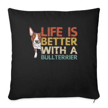 Bull Terrier | Bull Terrier dog owner gift - Sofa pillowcase 17,3'' x 17,3'' (45 x 45 cm) - black - Front