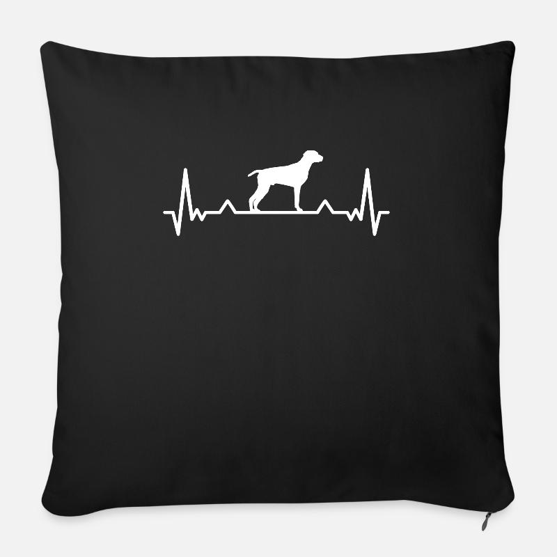 German Shorthaired Pointer Heartbeat Pointer Gift - Sofa pillowcase 17,3'' x 17,3'' (45 x 45 cm) - black