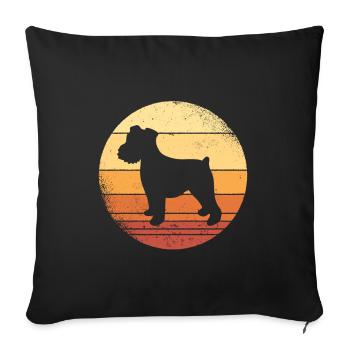 Miniature Schnauzer graphic family dog gift - Sofa pillowcase 17,3'' x 17,3'' (45 x 45 cm) - black - Front