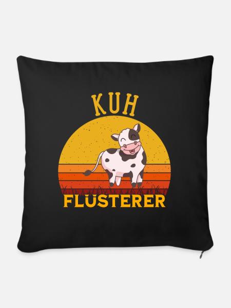 Kuh Flüsterer - Sofakissenbezug 45 x 45 cm - Schwarz