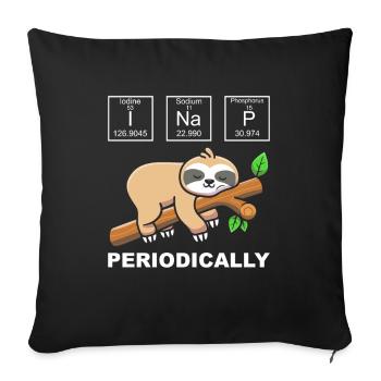 Je sieste périodiquement paresseux chimiste chimiste nerd - Housse de coussin décorative 45 x 45 cm - noir - Devant