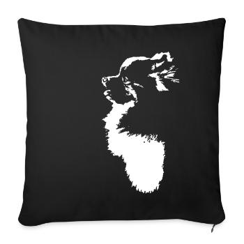 Pomeranian Pomeranian Dog Owner Dog Canine - Sofa pillowcase 17,3'' x 17,3'' (45 x 45 cm) - black - Front