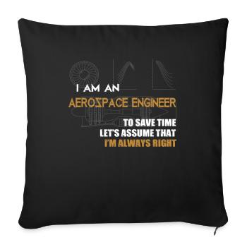 Aerospace engineer - Sofa pillowcase 17,3'' x 17,3'' (45 x 45 cm) - black - Front