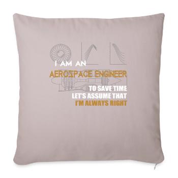 Aerospace engineer - Sofa pillowcase 17,3'' x 17,3'' (45 x 45 cm) - light taupe - Front
