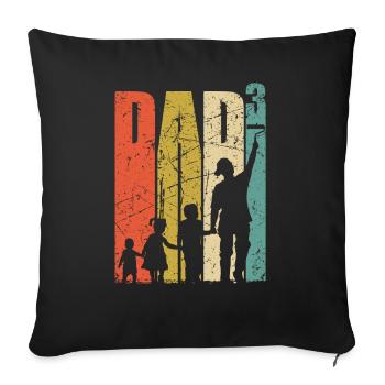 Dad to the power of 3 father of three dad gift painter - Sofa pillowcase 17,3'' x 17,3'' (45 x 45 cm) - black - Front