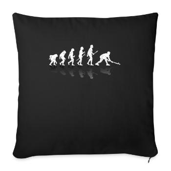 Field Hockey Evolution - Sofa pillowcase 17,3'' x 17,3'' (45 x 45 cm) - black - Front