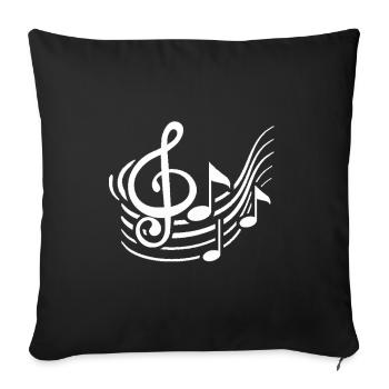 music - Sofa pillowcase 17,3'' x 17,3'' (45 x 45 cm) - black - Front