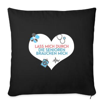 Altenpflegerin Altenpfleger Geschenk - Sofakissenbezug 45 x 45 cm - Schwarz - Vorne