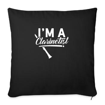 Je suis clarinettiste clarinette instrument - Housse de coussin décorative 45 x 45 cm - noir - Devant