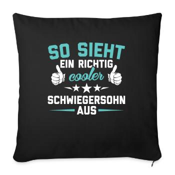 Son in law sons in law gift present idea - Sofa pillowcase 17,3'' x 17,3'' (45 x 45 cm) - black - Front