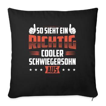 Sons in law son in law gift present idea - Sofa pillowcase 17,3'' x 17,3'' (45 x 45 cm) - black - Front