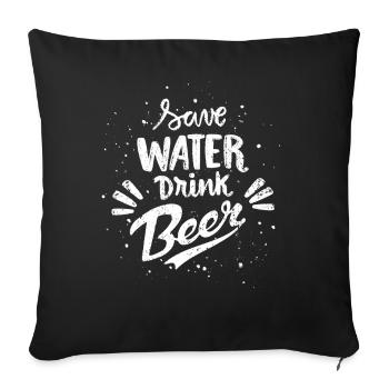 Beer Saying Beer Gag Beer Beer Drinker Gift - Sofa pillowcase 17,3'' x 17,3'' (45 x 45 cm) - black - Front