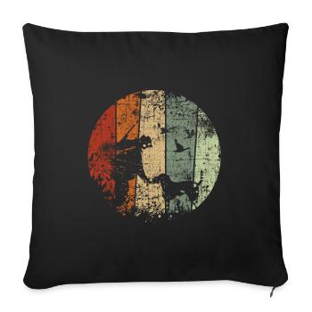 Hunter hunting vintage hunting dog - Sofa pillowcase 17,3'' x 17,3'' (45 x 45 cm) - black - Front