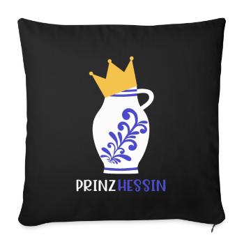 Apfelwein Prinzessin aus Hessen Prinzhessin Bembel - Sofakissenbezug 45 x 45 cm - Schwarz - Vorne