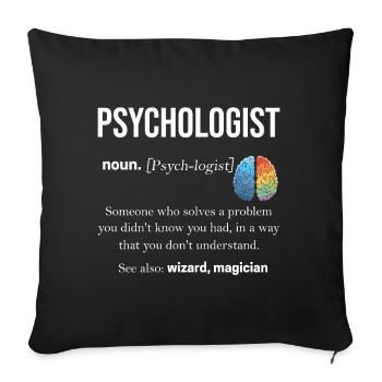 Psychologist therapist brain psyche Freud - Sofa pillowcase 17,3'' x 17,3'' (45 x 45 cm) - black - Front