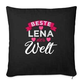 Beste Lena der Welt - Sofakissenbezug 45 x 45 cm - Schwarz - Vorne