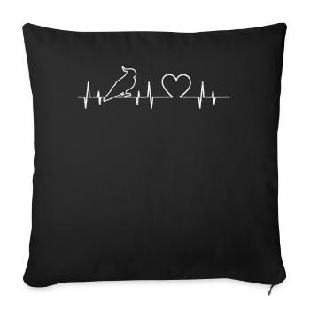 Cockatiel Heartbeat Cockatiel Owner P - Sofa pillowcase 17,3'' x 17,3'' (45 x 45 cm) - black - Front