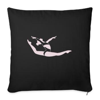 Fille de gymnastique - Housse de coussin décorative 45 x 45 cm - noir - Devant