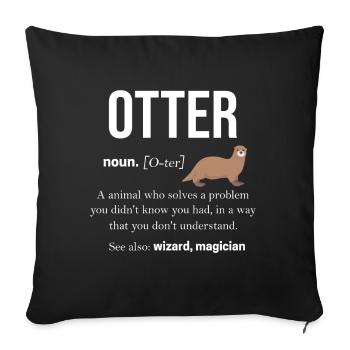 Otter - Sofakissenbezug 45 x 45 cm - Schwarz - Vorne
