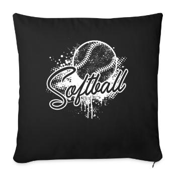 Softball Liebe Softball - Sofakissenbezug 45 x 45 cm - Schwarz - Vorne