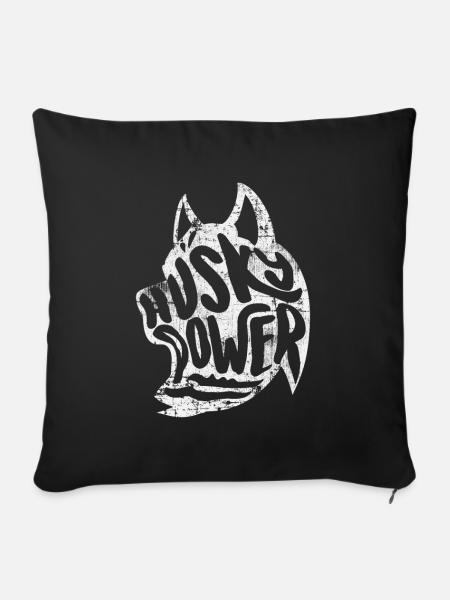 Husky Hund - Sofakissenbezug 45 x 45 cm - Schwarz