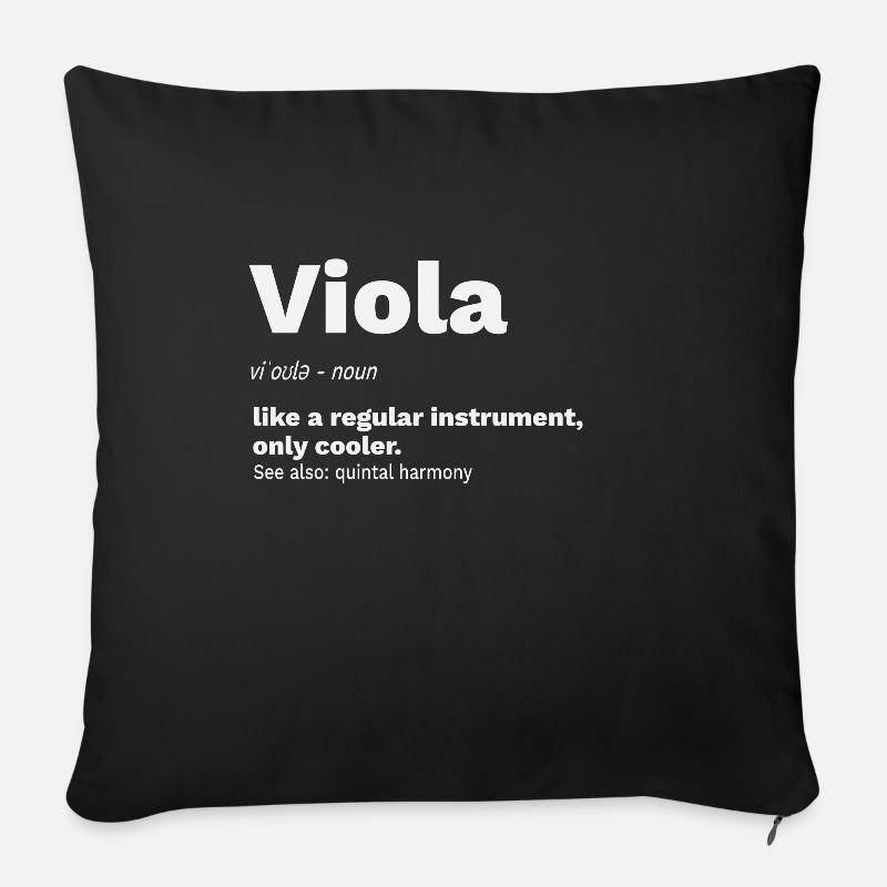 Bratsche Bass Viola Lexikon Quinte - Sofakissenbezug 45 x 45 cm - Schwarz