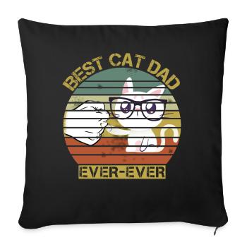 Chemise Vintage Best Cat Dad Ever - Housse de coussin décorative 45 x 45 cm - noir - Devant