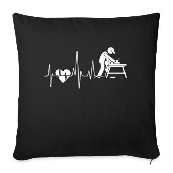 Chemises à battement de cœur pour le travail du bois - Housse de coussin décorative 45 x 45 cm - noir - Devant