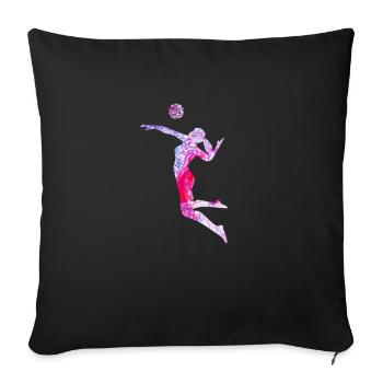 Voleyball pink - Sofakissenbezug 45 x 45 cm - Schwarz - Vorne