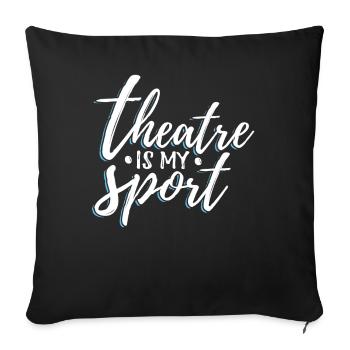 Idée de cadeau de sport pour le théâtre et l'acteur musical - Housse de coussin décorative 45 x 45 cm - noir - Devant