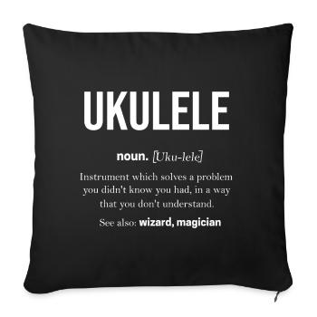 Ukulele - Sofakissenbezug 45 x 45 cm - Schwarz - Vorne