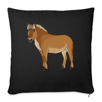 Cadeau de cheval de fjord norvégien - Housse de coussin décorative 45 x 45 cm - noir - Devant
