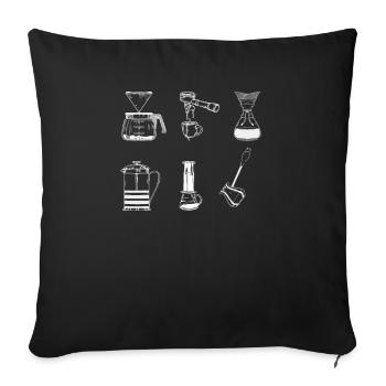 Filtre Café Chemex Espresso Areopress Français - Housse de coussin décorative 45 x 45 cm - noir - Devant
