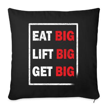 Eating body building fitness training sport workout - Sofa pillowcase 17,3'' x 17,3'' (45 x 45 cm) - black - Front