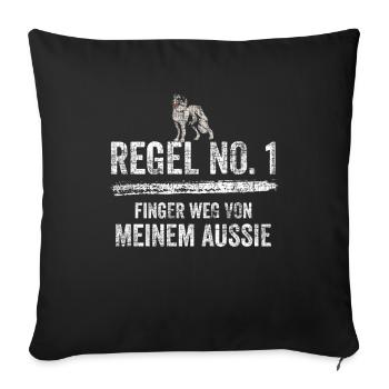 Australian Shepherd Hund Aussie Hundebesitzer Gesc - Sofakissenbezug 45 x 45 cm - Schwarz - Vorne