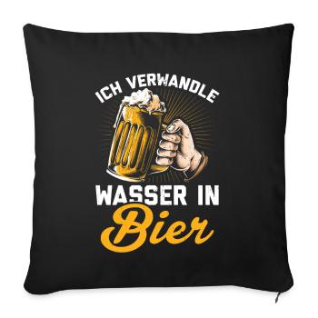 Bierbrauer Brauer Hobbybrauer Geschenk Bier brauen - Sofakissenbezug 45 x 45 cm - Schwarz - Vorne
