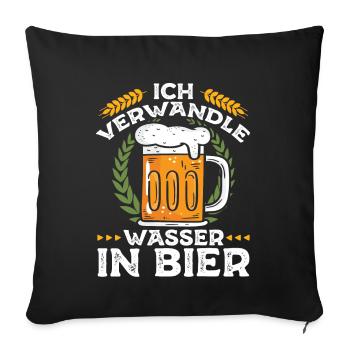 Bierbrauer Hobbybrauer Brauer Geschenk Bier brauen - Sofakissenbezug 45 x 45 cm - Schwarz - Vorne
