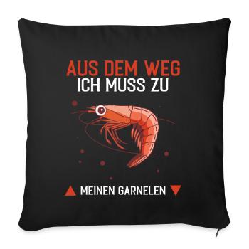 Garnele Shrimp - Aus dem Weg - Sofakissenbezug 45 x 45 cm - Schwarz - Vorne