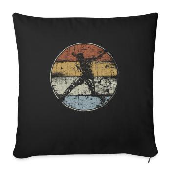 Tennis vintage tennis player - Sofa pillowcase 17,3'' x 17,3'' (45 x 45 cm) - black - Front