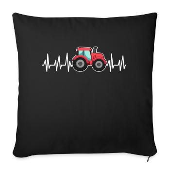 tracteur - Housse de coussin décorative 45 x 45 cm - noir - Devant