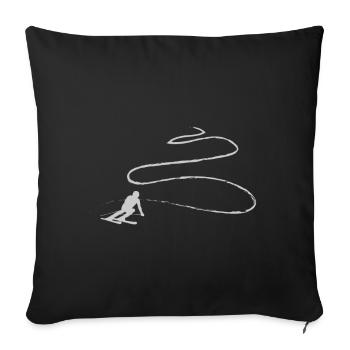 Ski Luft mit Freizeit und Skiurlaub auf Skiern - Sofakissenbezug 45 x 45 cm - Schwarz - Vorne